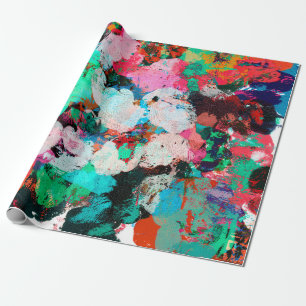 Vivid im of the paint blots concept in shabby grun wrapping paper