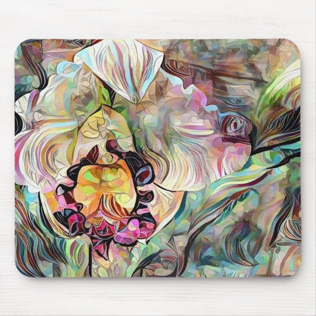 Vivid Iris Flower Mouse Mat (Front)