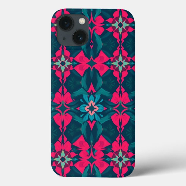 Vivid Jewel-Tone Kaleidoscope Phone Case (Back)
