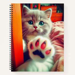 Vivid Kitten Paw Portrait Notebook