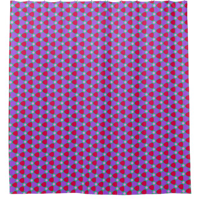 Vivid Lavender and Cherry Shower Curtain (Front)