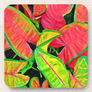 Vivid Leaf Dreams Lively Pattern Coaster