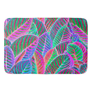 Vivid Leaf Pattern Design Bath Mat