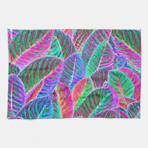 Vivid Leaf Pattern Design Tea Towel