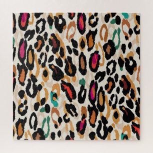 Vivid Leopard Animal Prints Jigsaw Puzzle