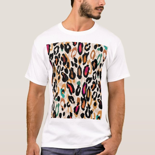 Vivid Leopard Animal Prints T-Shirt (Front)