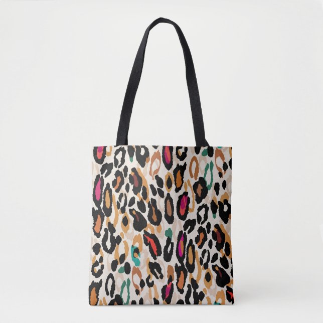 Vivid Leopard Animal Prints Tote Bag (Front)
