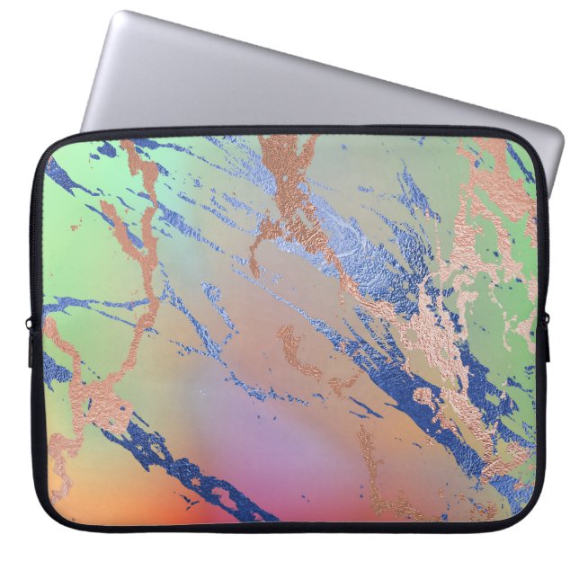 Vivid Marble | Colourful Bold Pastel Watercolor Laptop Sleeve (Front)
