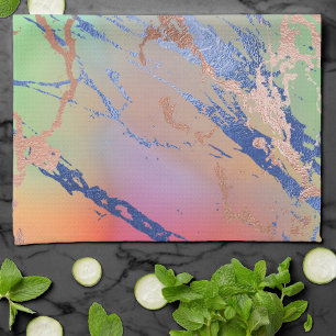 Vivid Marble   Colourful Bold Pastel Watercolor Tea Towel