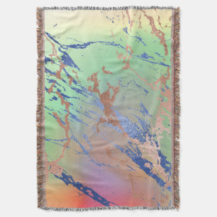Vivid Marble   Colourful Bold Pastel Watercolor Throw Blanket