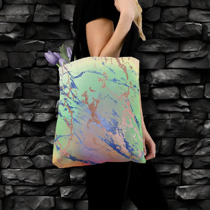 Vivid Marble   Colourful Bold Pastel Watercolor Tote Bag
