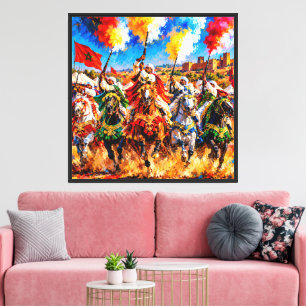 Vivid Moroccan Fantasia Canvas Print - Modern Art