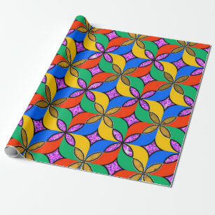 Vivid Multicolor 3D Design Matte Wrapping Paper" Paper