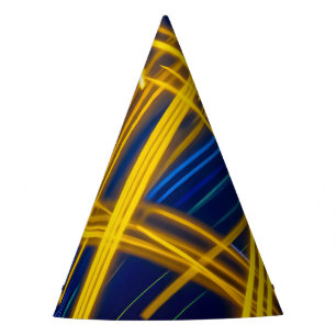 Vivid Neon Abstract Light Speed Cyberpunk Tech Party Hat