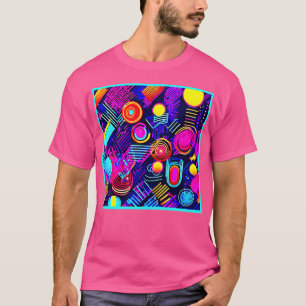 Vivid Neon Abstract Pattern T-Shirt