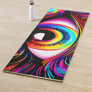 Vivid Neon Eye with Melting Colours Yoga Mat