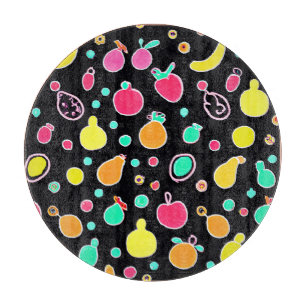 Vivid Neon Fruitful Pattern Cutting Board