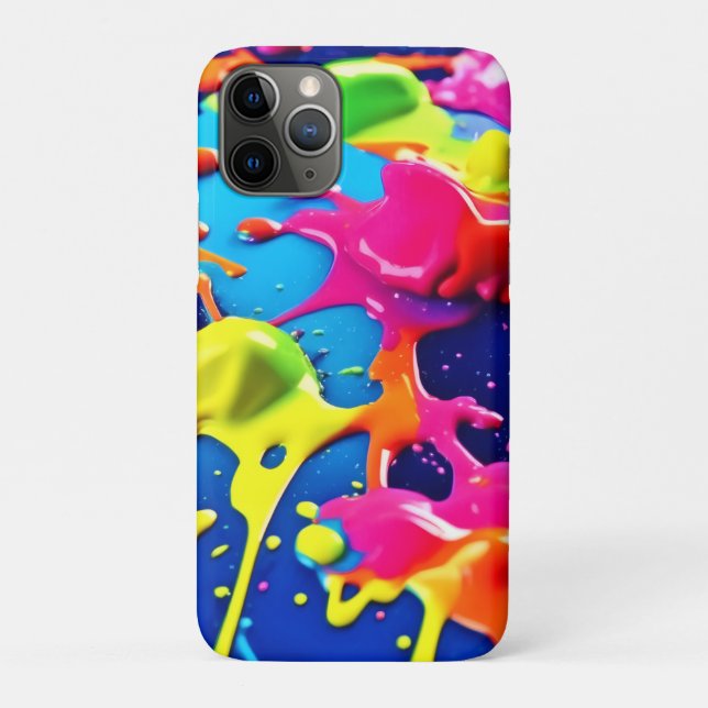 Vivid Neon Paint Splatter Explosion Art Case-Mate iPhone Case (Back)