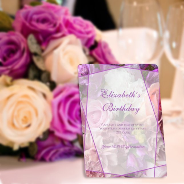 Vivid Orchid Garden Birthday Invitation Card (Creator Uploaded)