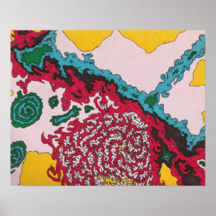 vivid organic psychedelic surrealism poster