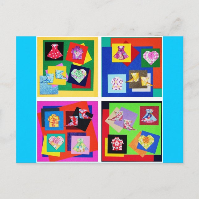 Vivid Origami Art Postcard (Front)