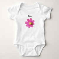 Vivid Pink Cosmos Flower with a Bee Personalised
