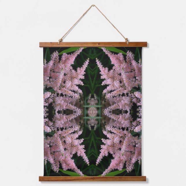 Vivid Pink Flowers Close Up Abstract Pattern    Hanging Tapestry (Front)
