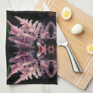 Vivid Pink Flowers Close Up Abstract Pattern    Tea Towel