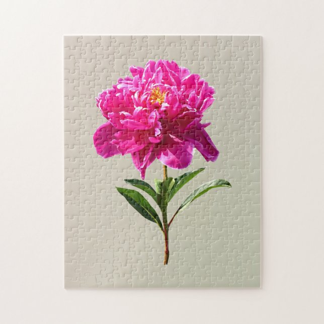 Vivid Pink Peony Jigsaw Puzzle (Vertical)
