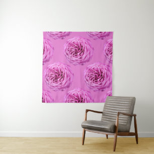 Vivid Pink Rose Cutout Tapestry