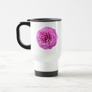 Vivid Pink Rose Cutout Travel Mug