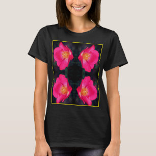 Vivid Pink Roses Abstract Floral  T-Shirt