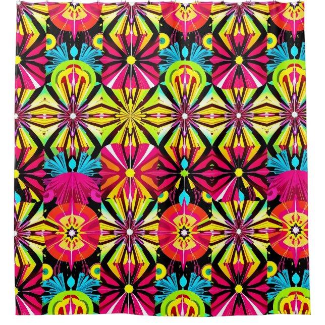 Vivid Pop Art Shower Curtain – Bold Colours (Front)