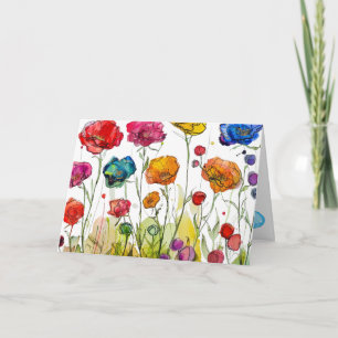 Vivid Poppy Panorama  Mother's Day Card