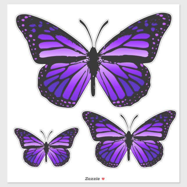 Vivid Purple Monarch Butterflies (Sheet)