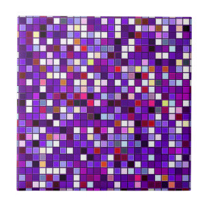 Vivid Purple Multicolored Square Tiles Pattern