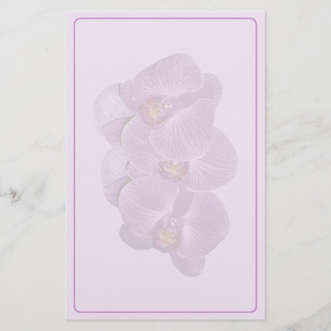 Vivid Purple Orchid Stationery (Front)