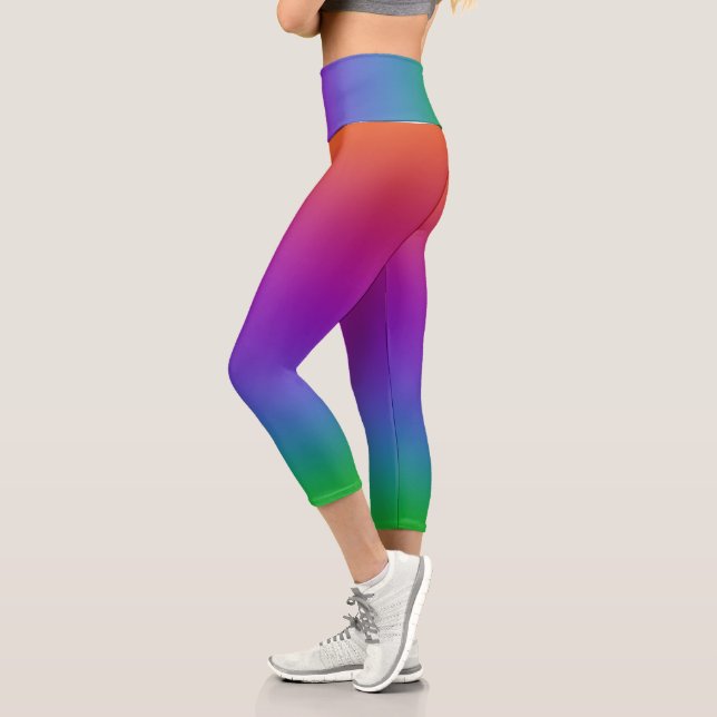 Vivid Rainbow Capri Leggings (Left)