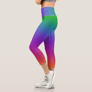 Vivid Rainbow Capri Leggings
