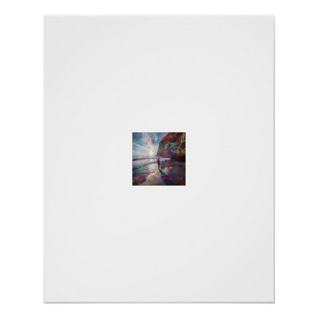 Vivid Rainbow Cliffside Beach Vision Poster (Front)
