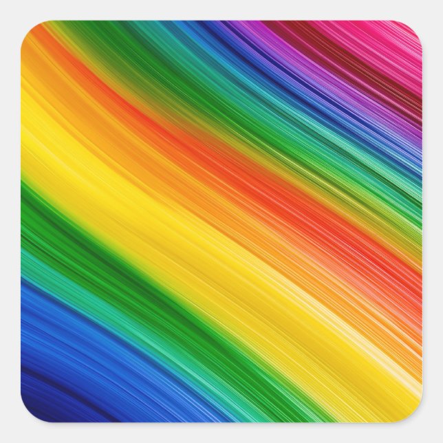 Vivid rainbow colours square sticker (Front)