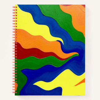 Vivid Rainbow Energy – Bold Abstract Print" Notebook