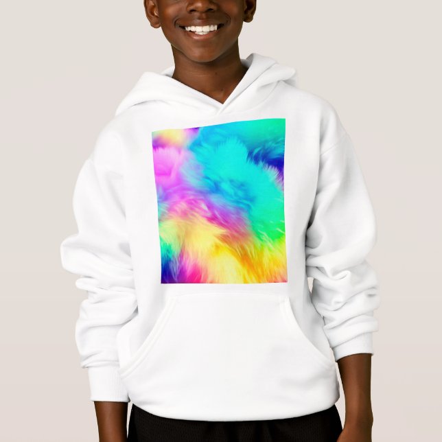 Vivid Rainbow Fluffy Fur Texture-75201 (Front)