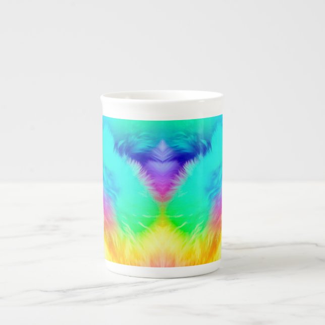 Vivid Rainbow Fluffy Fur Texture-75201 Bone China Mug (Front)