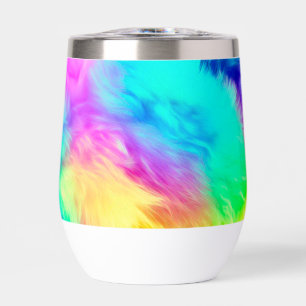 Vivid Rainbow Fluffy Fur Texture Background Design
