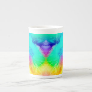 Vivid Rainbow Fluffy Fur Texture Background Design Bone China Mug