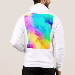 Vivid Rainbow Fluffy Fur Texture Background Design Hoodie