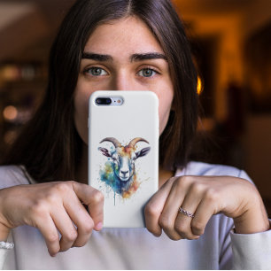 Vivid Rainbow Goat Portrait iPhone 12 Mini Case