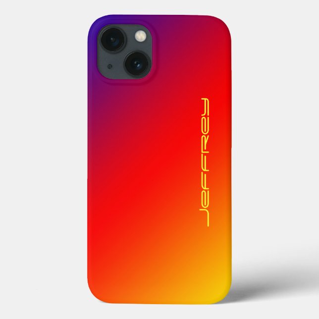 Vivid Rainbow, Name, Red Orange Yellow Case-Mate iPhone Case (Back)