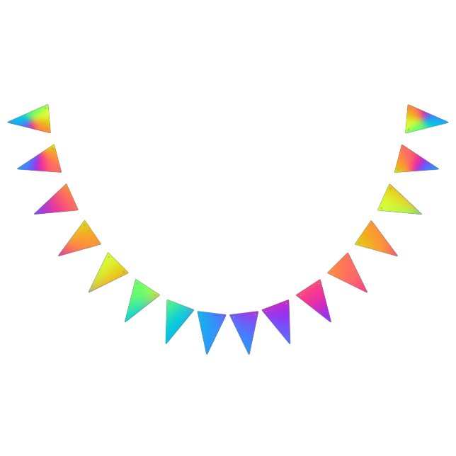 Vivid Rainbow Ombre Birthday Party Bunting (All)